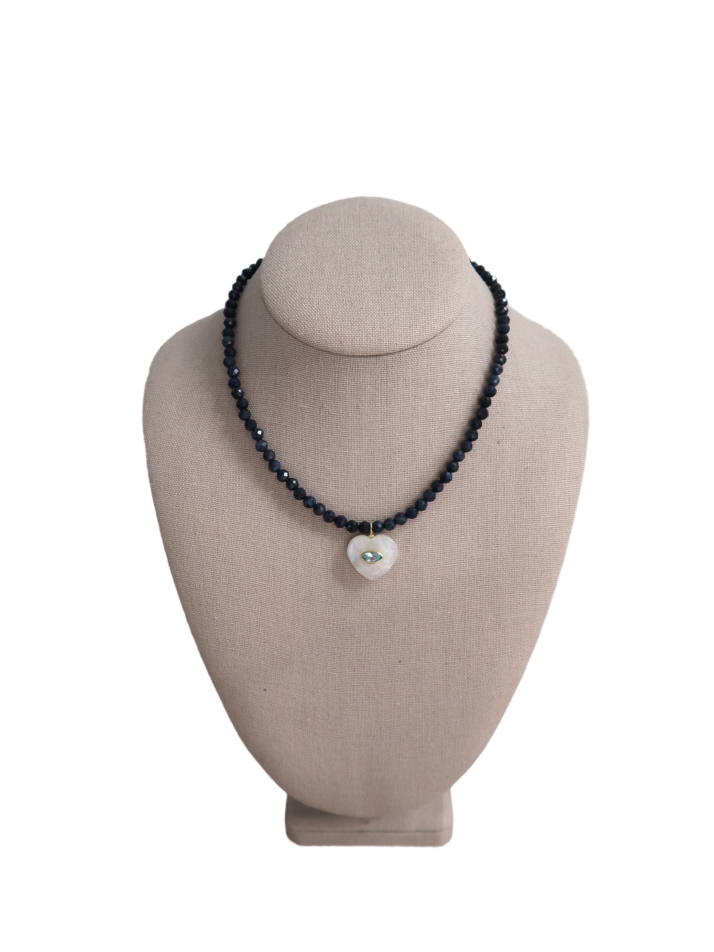 SAPPHIRE HEART PENDANT NECKLACE