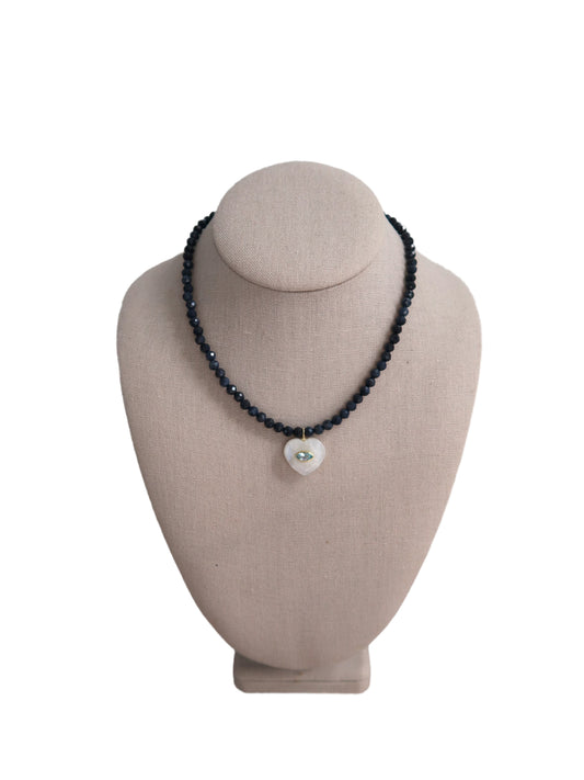 SAPPHIRE HEART PENDANT NECKLACE