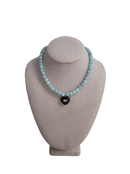 AQUAMARINE HEART PENDANT NECKLACE